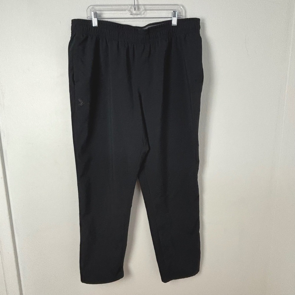 Under Armour Mens 2XL Vital Woven Performance Track Pants Black Loose Fit Warmup